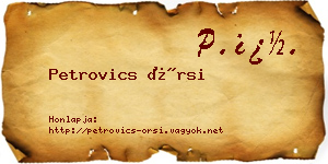 Petrovics Örsi névjegykártya